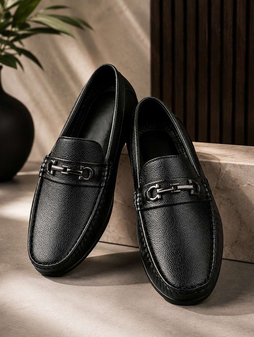men solid slip on horsebit loafer - 22578994 -  Standard Image - 1