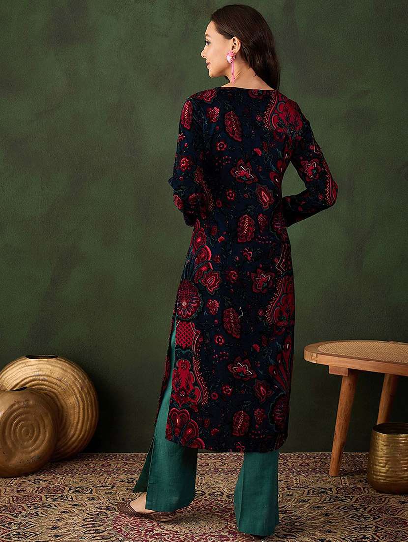 women printed long sleeves fusion set - 22579055 -  Standard Image - 4