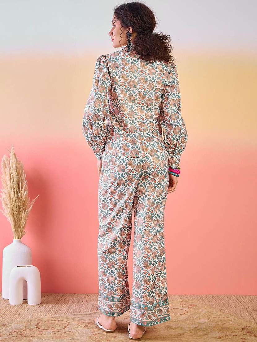 Women Printed Long Sleeves Shirt And Trouser Set - 22579062 -  Standard Image - 4