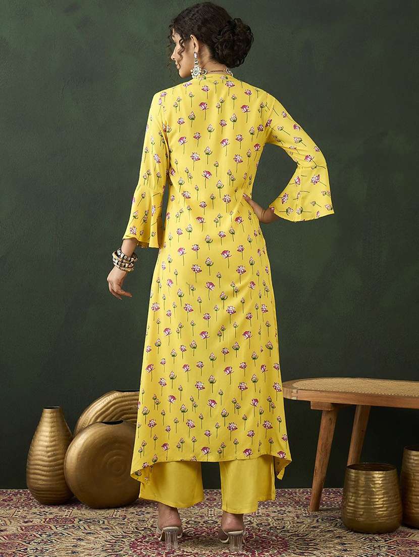 women printed bell sleeves fusion set - 22579066 -  Standard Image - 4