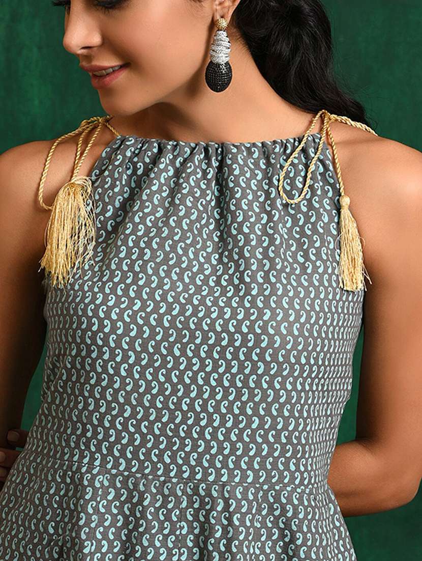 Women Printed Sleeveless Fit And Flare Dress - 22579102 -  Standard Image - 1