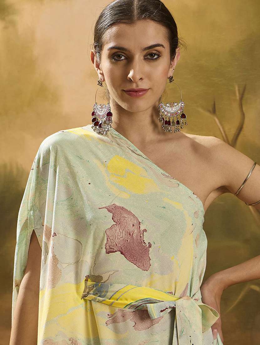 women printed one shoulder kaftan dress - 22579130 -  Standard Image - 1