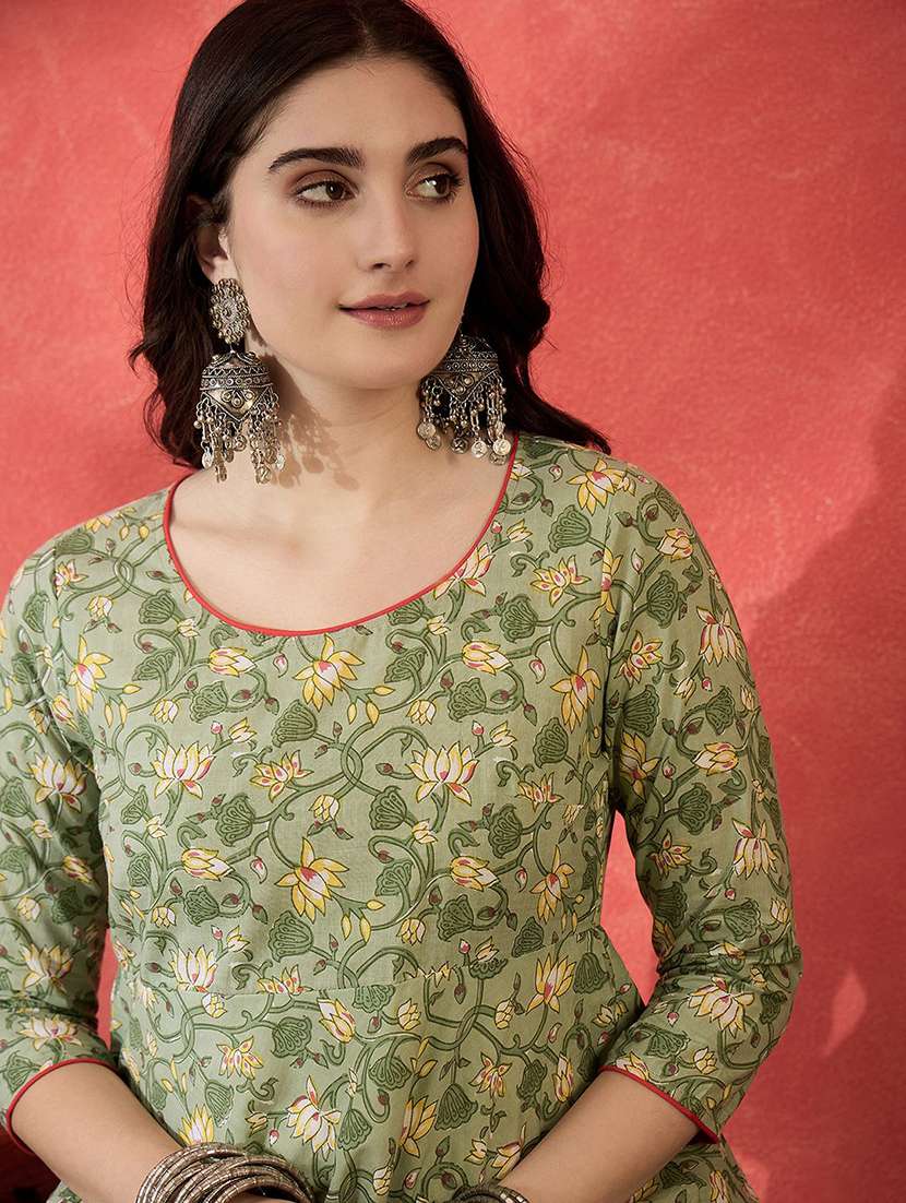 Women Printed Three Quarter Sleeves Layered Dress - 22579131 -  Standard Image - 1