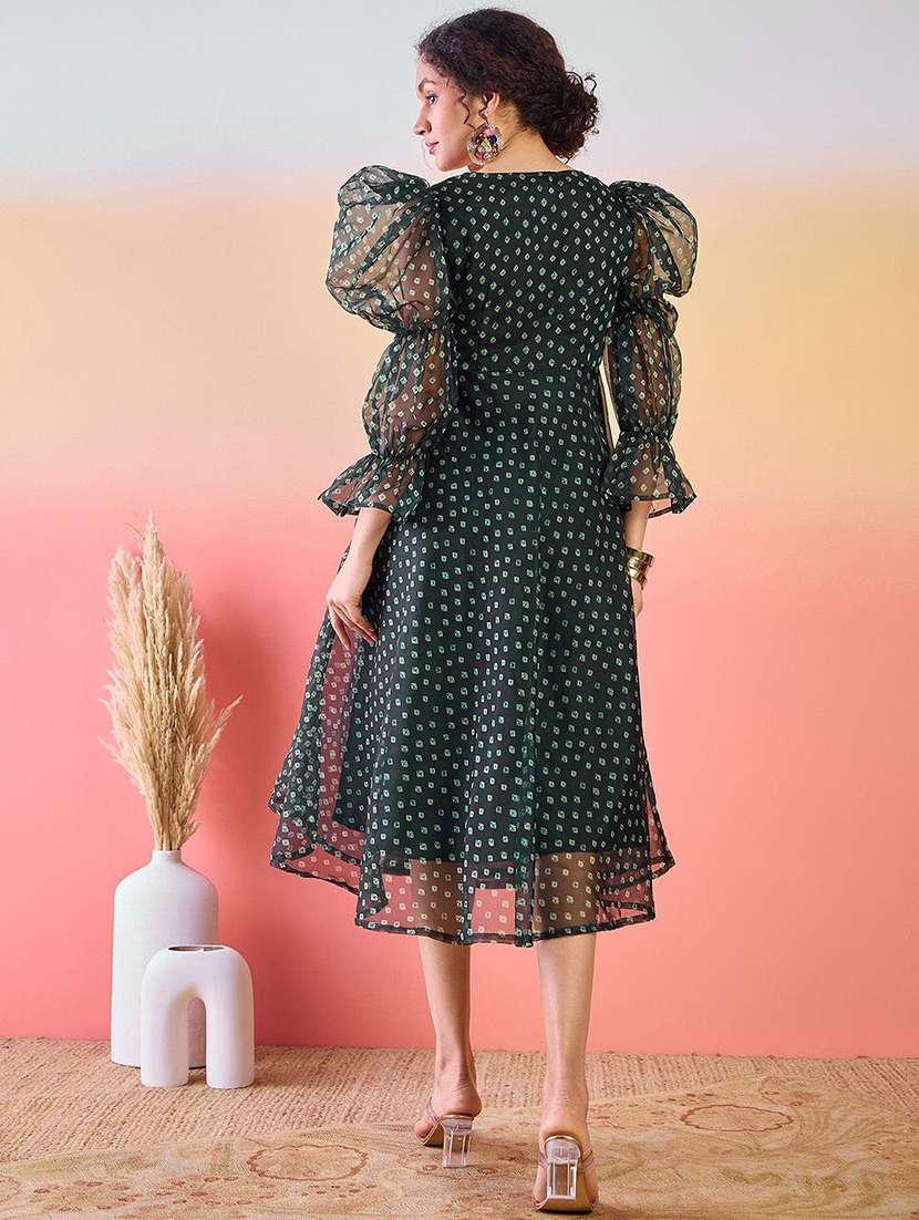 Women Printed Round Neck Fit And Flare Dress - 22579143 -  Standard Image - 4