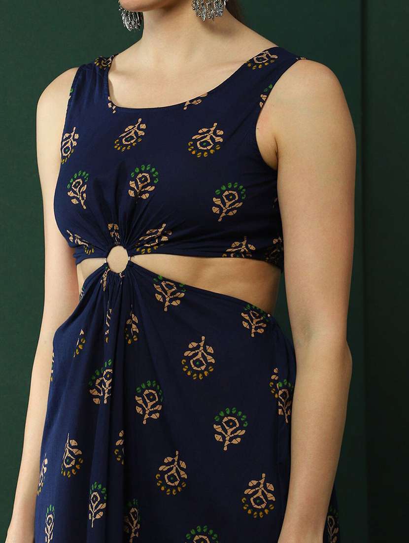 Women Printed Sleeveless A-line Dress - 22579165 -  Standard Image - 1