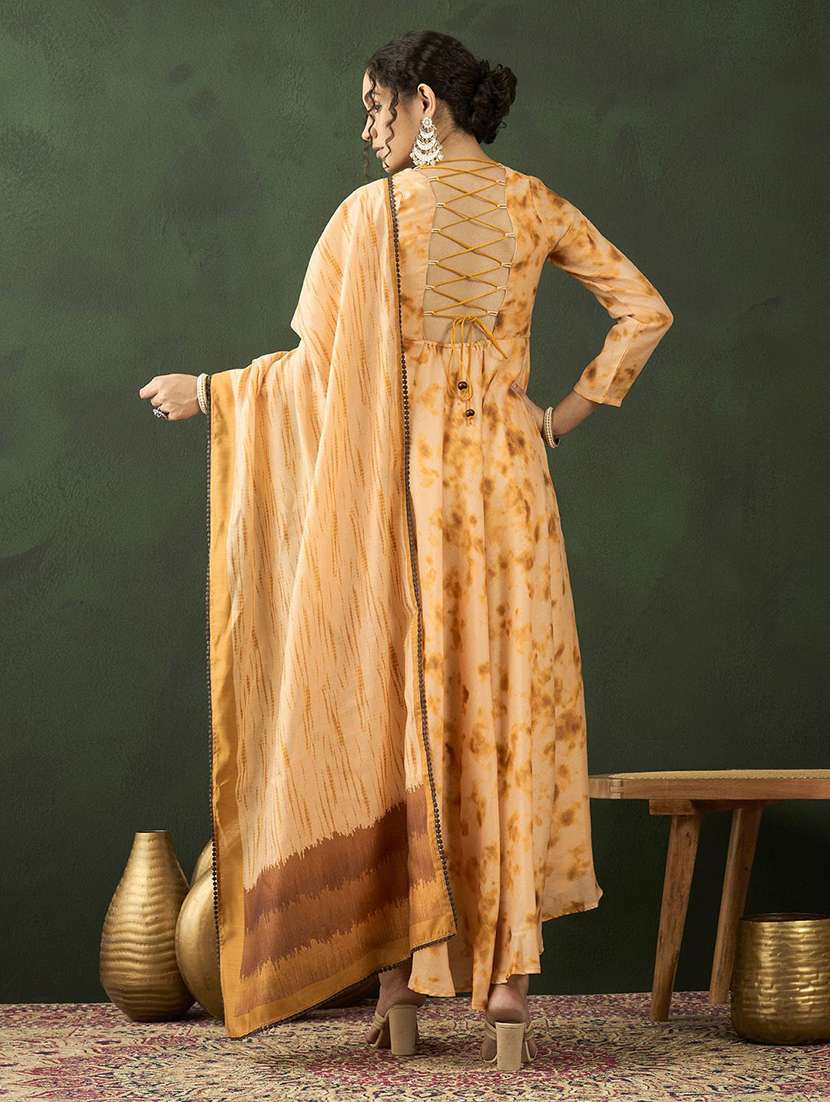 women printed three quarter sleeves kurta dupatta set - 22579174 -  Standard Image - 4