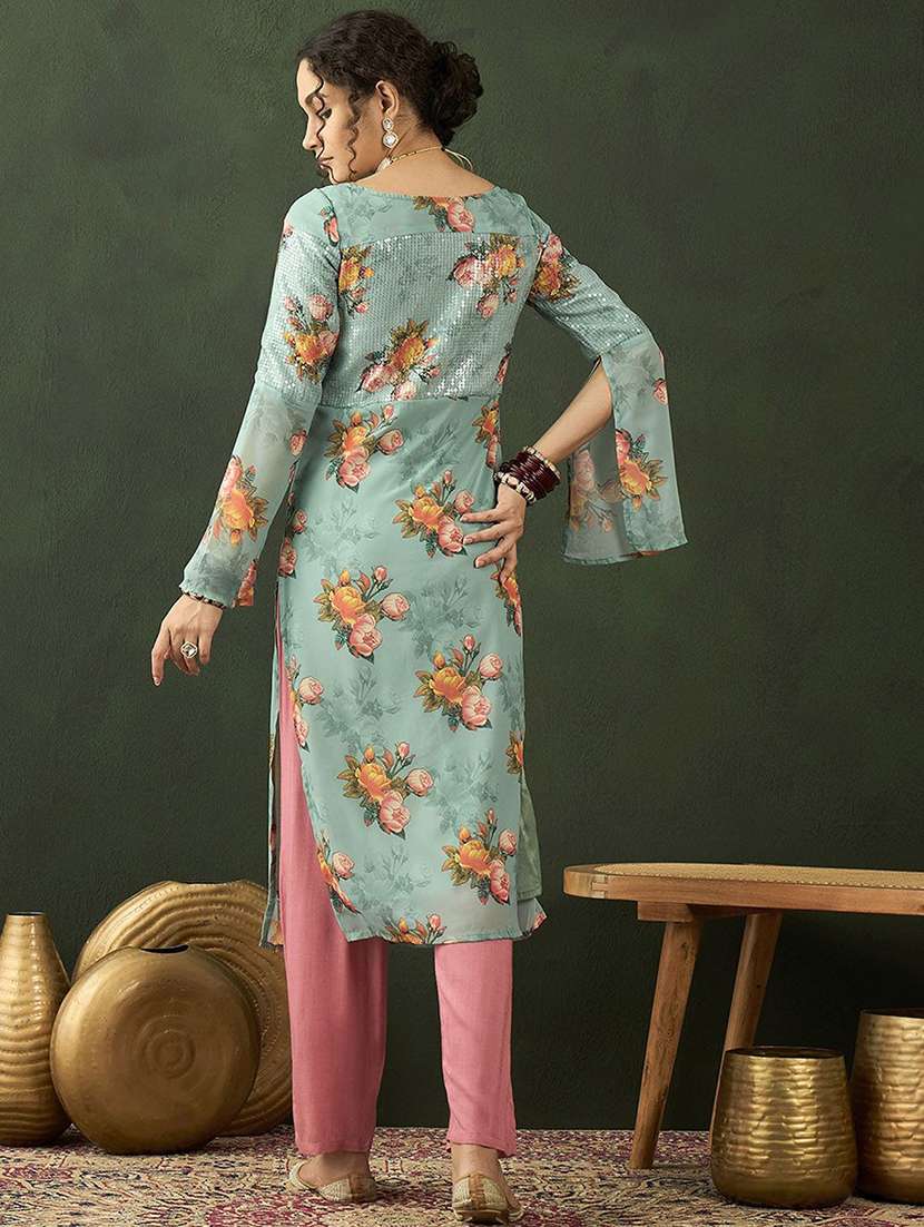 women printed long sleeves straight kurta - 22579180 -  Standard Image - 4
