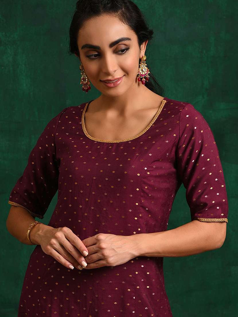 women self design short sleeve a-line kurta - 22579184 -  Standard Image - 1