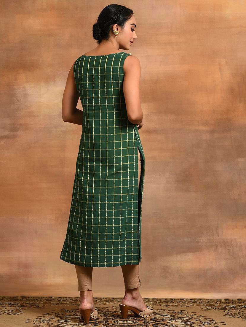 Women Printed Sleeveless Straight Kurta - 22579192 -  Standard Image - 4