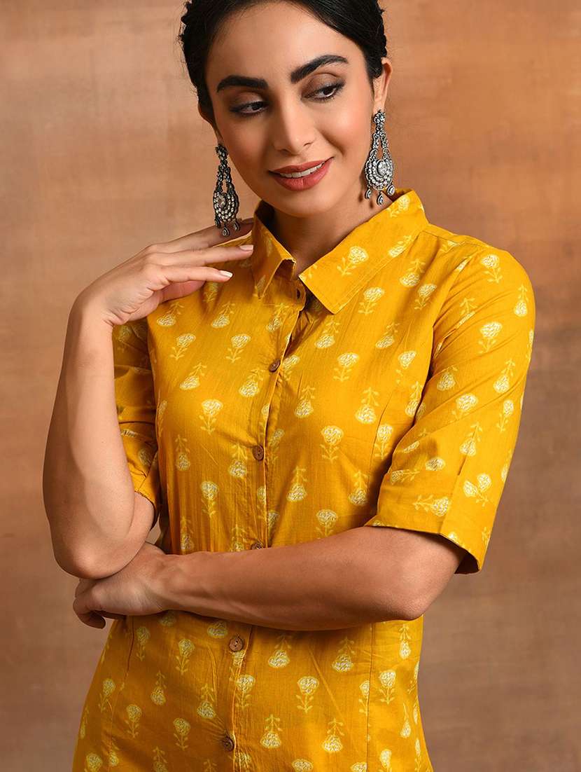 women printed short sleeves straight kurta - 22579194 -  Standard Image - 1
