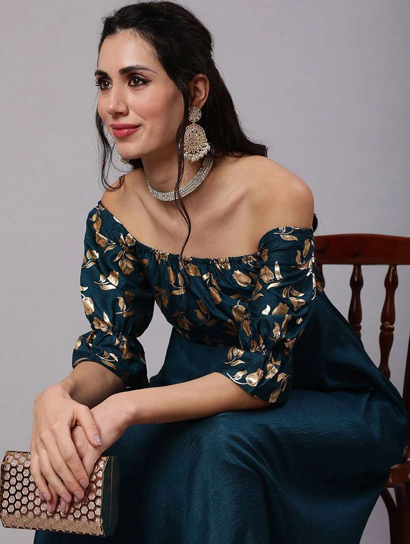 women printed short sleeves flared kurta - 22579198 -  Standard Image - 1