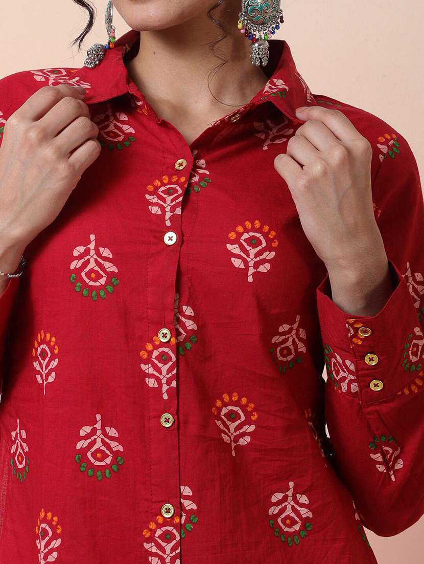 Women Printed Long Sleeves Straight Kurta - 22579205 -  Standard Image - 1