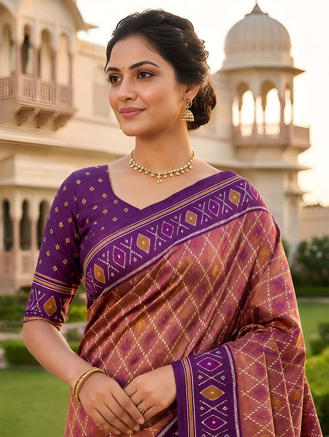 women self design patola saree with blouse - 22579330 -  Standard Image - 1