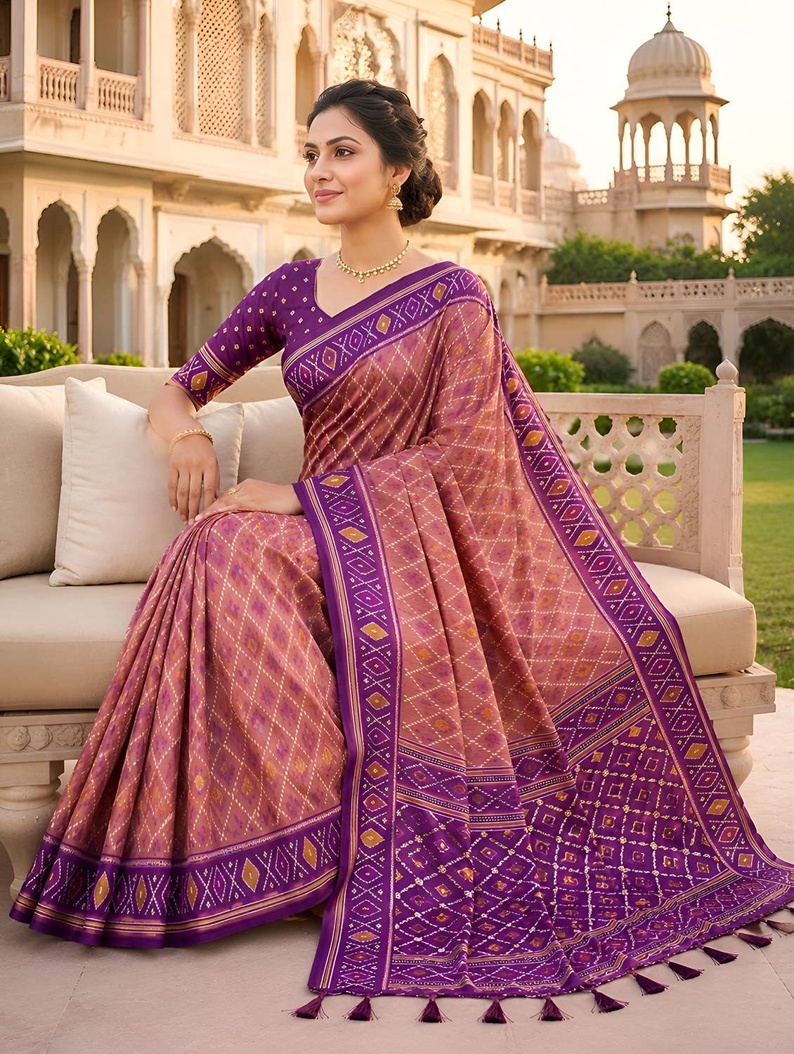 women self design patola saree with blouse - 22579330 -  Standard Image - 4