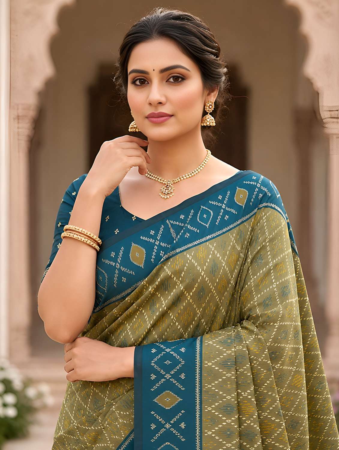 women self design patola saree with blouse - 22579333 -  Standard Image - 1