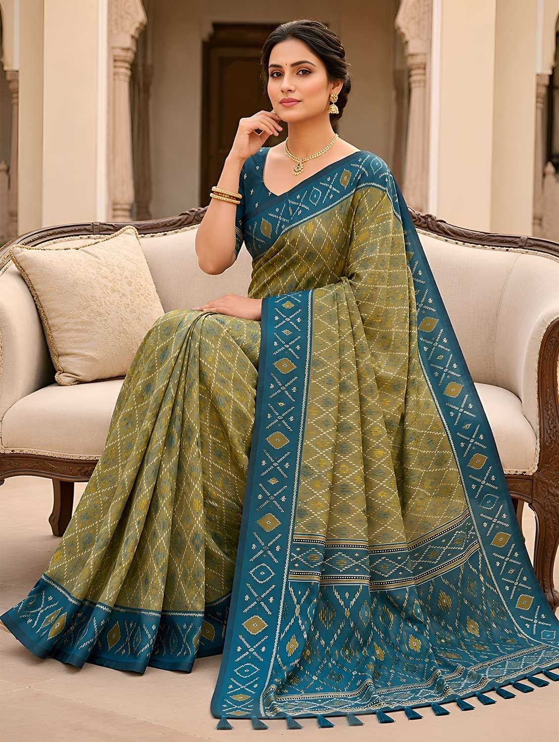 women self design patola saree with blouse - 22579333 -  Standard Image - 4