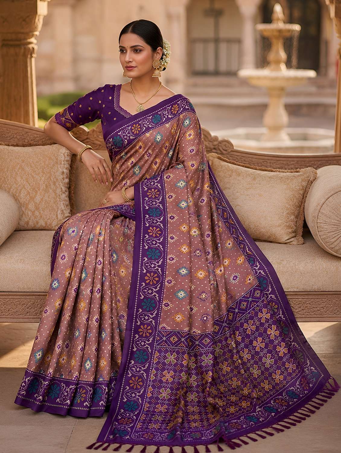 women self design patola saree with blouse - 22579336 -  Standard Image - 4