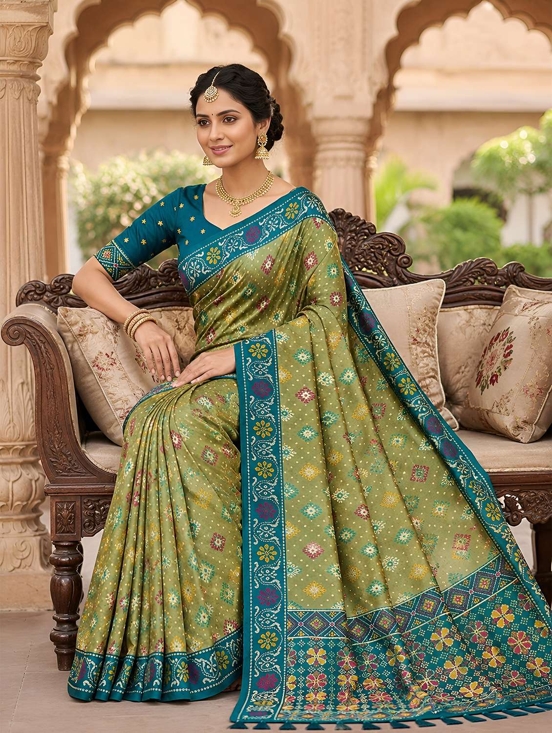 women self design patola saree with blouse - 22579337 -  Standard Image - 4