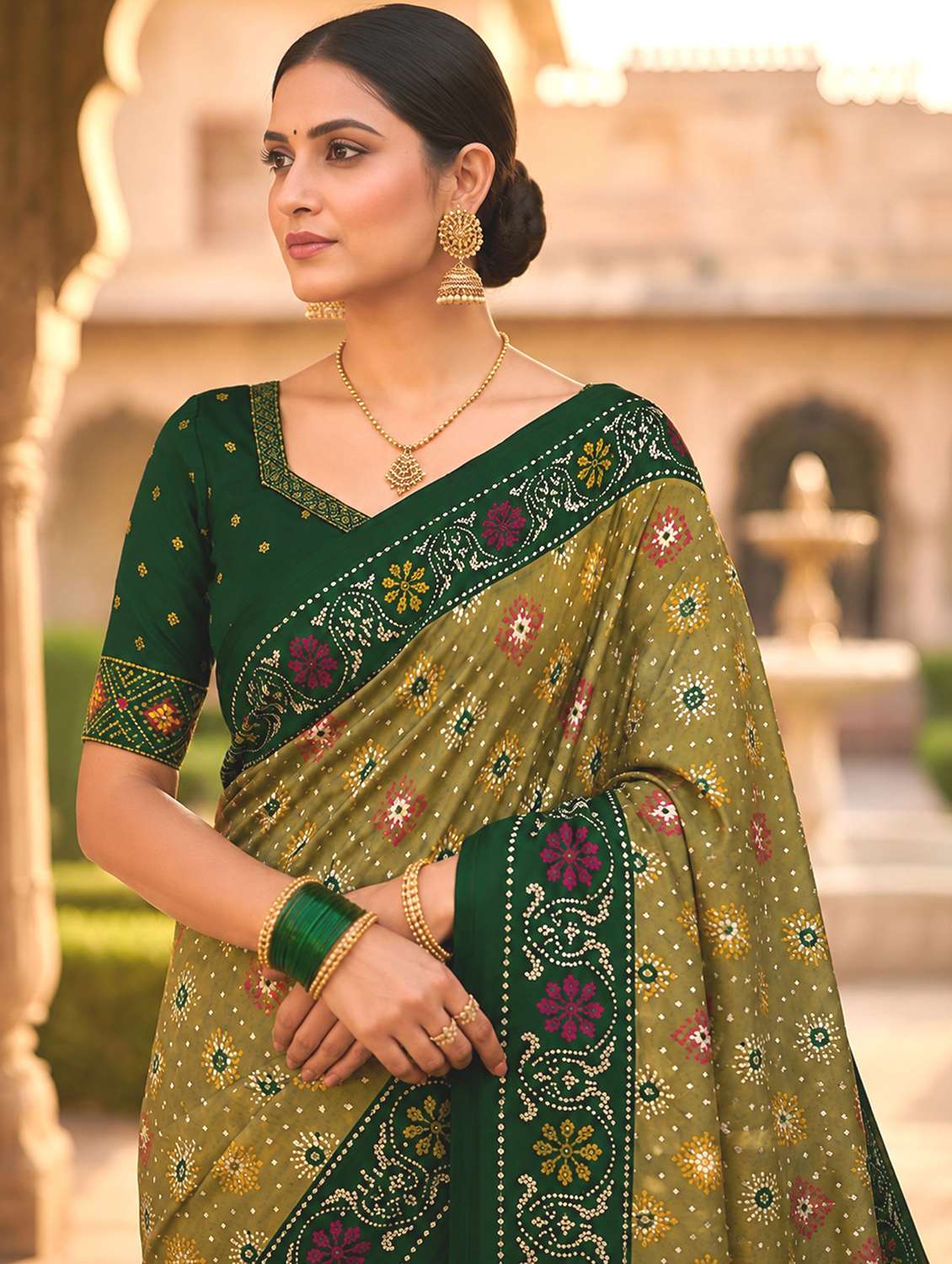women self design patola saree with blouse - 22579338 -  Standard Image - 1