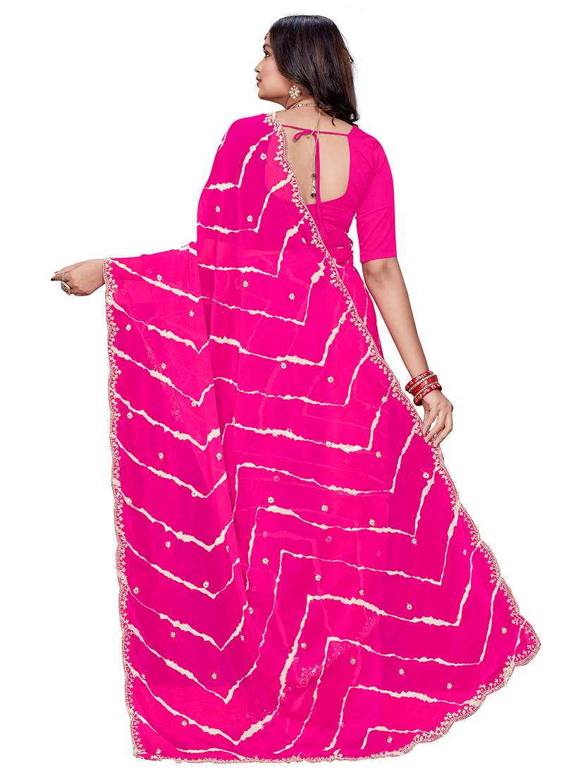women leheriya printed saree with blouse - 22579360 -  Standard Image - 1