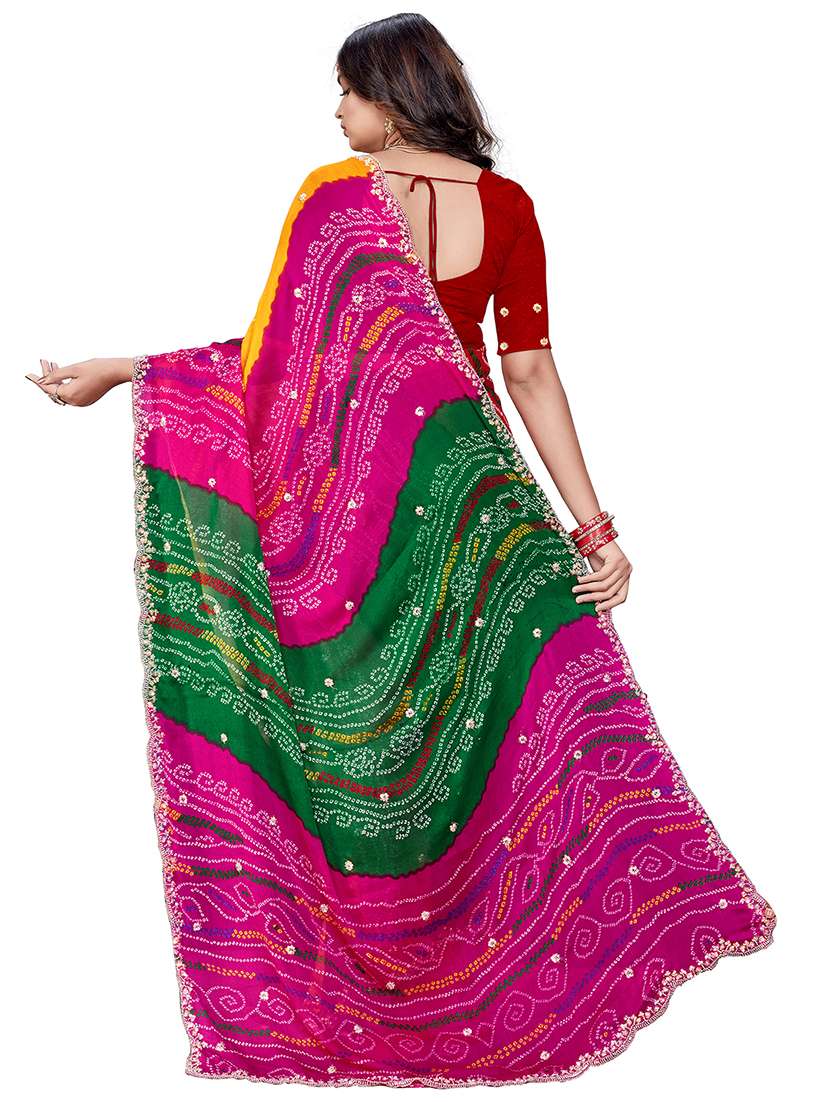 women printed embellished saree with blouse - 22579362 -  Standard Image - 1
