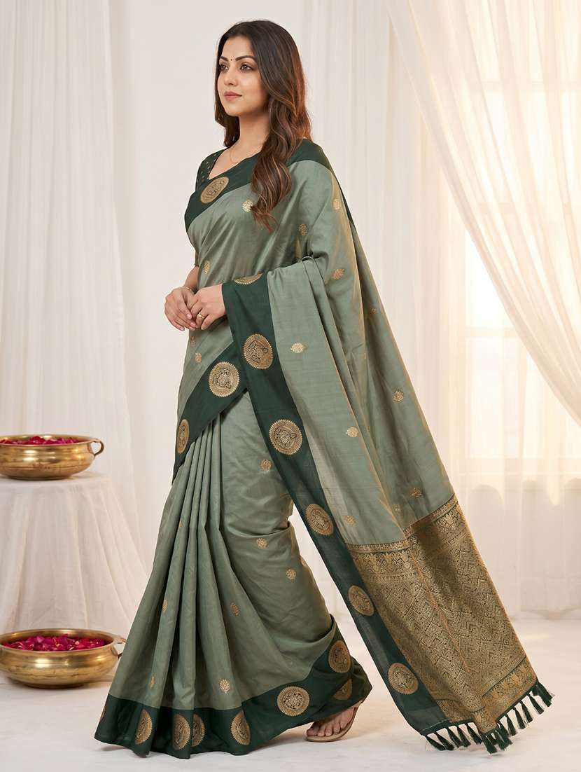 women self design banarasi saree with blouse - 22579371 -  Standard Image - 4