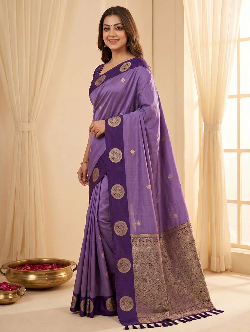 women self design banarasi saree with blouse - 22579373 -  Standard Image - 4
