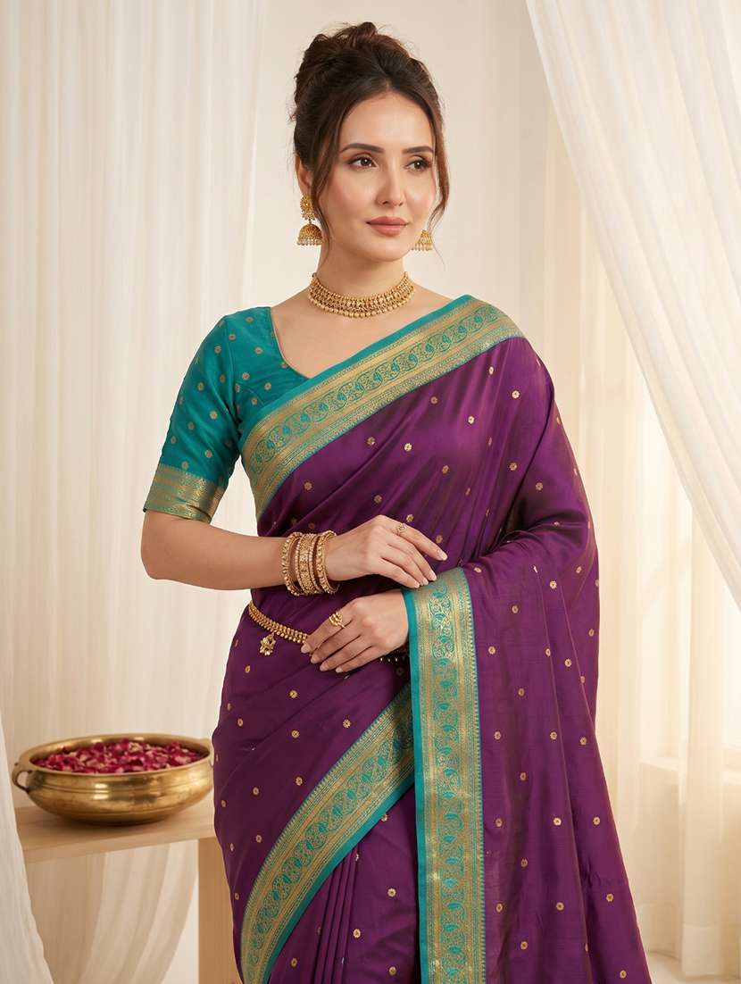 women self design paithani saree with blouse - 22579377 -  Standard Image - 1