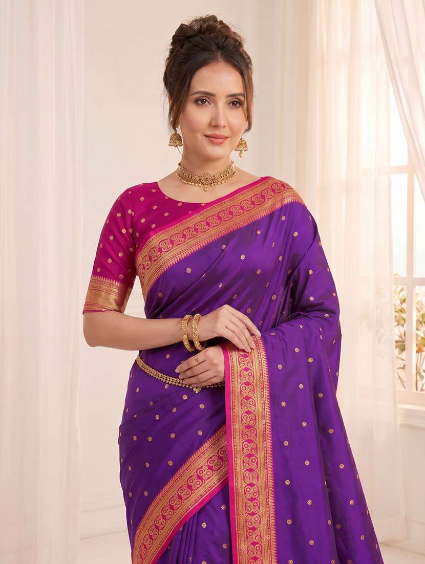 women self design paithani saree with blouse - 22579379 -  Standard Image - 1