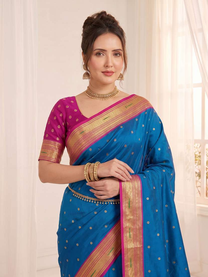 women self design paithani saree with blouse - 22579381 -  Standard Image - 1