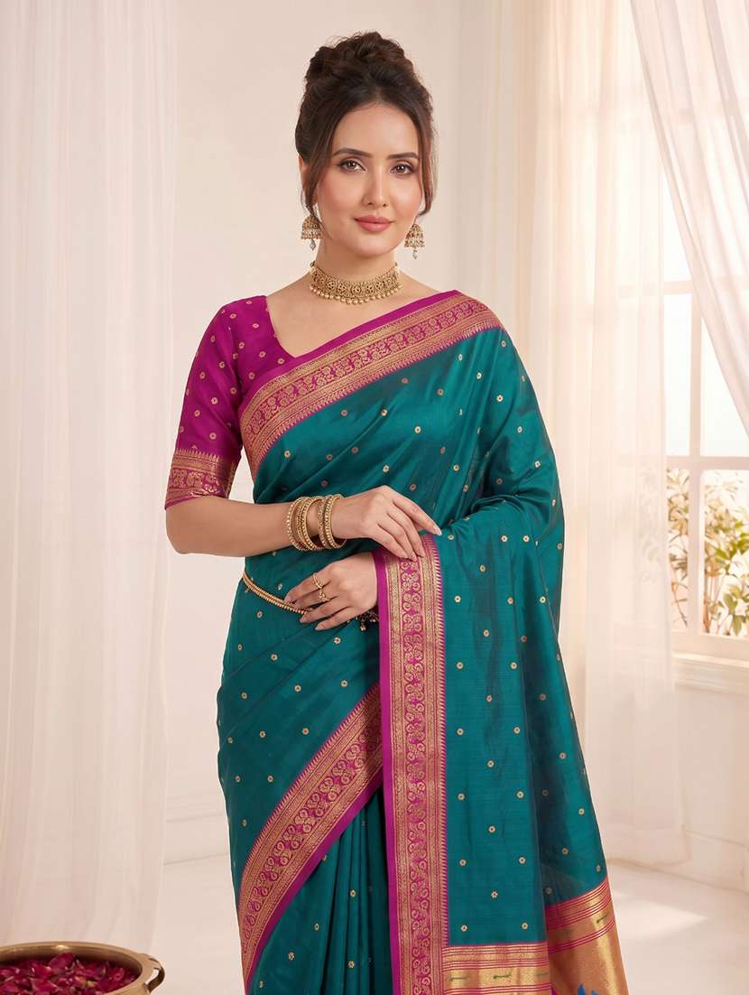 women self design paithani saree with blouse - 22579383 -  Standard Image - 1
