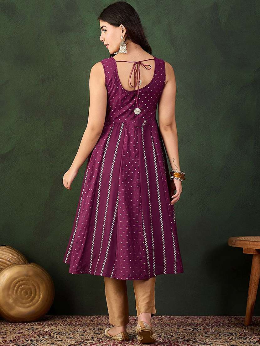 women printed sleeveless anarkali kurta - 22579393 -  Standard Image - 4