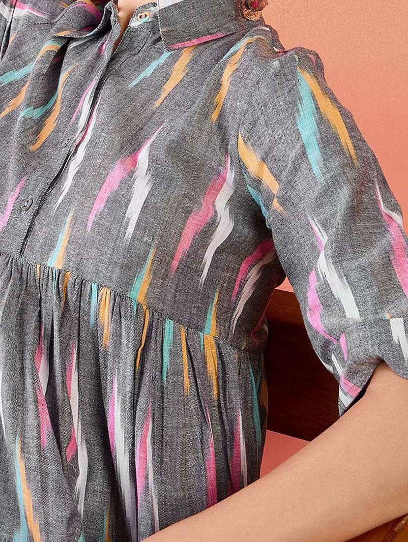 women printed short sleeves peplum top - 22579422 -  Standard Image - 1