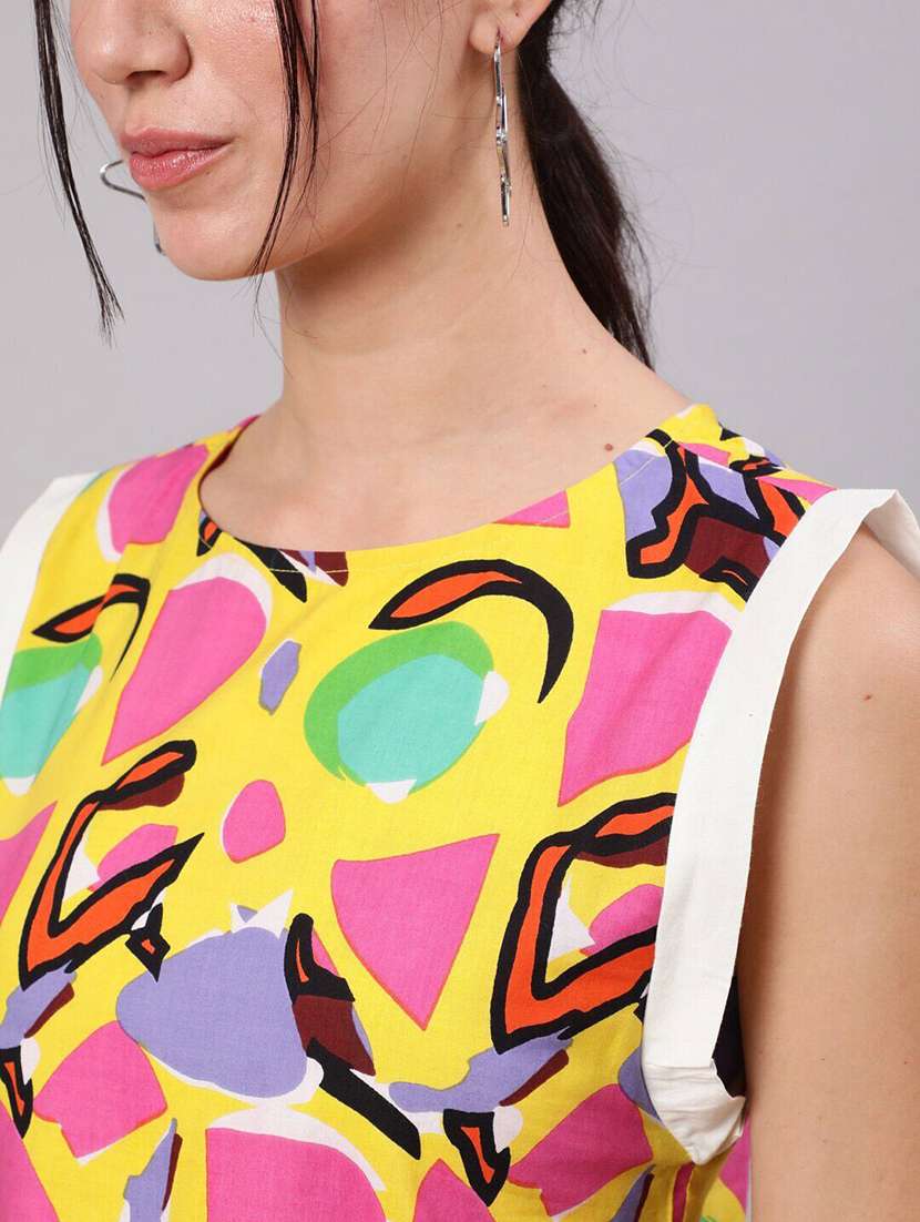 women printed sleeveless peplum top - 22579426 -  Standard Image - 1