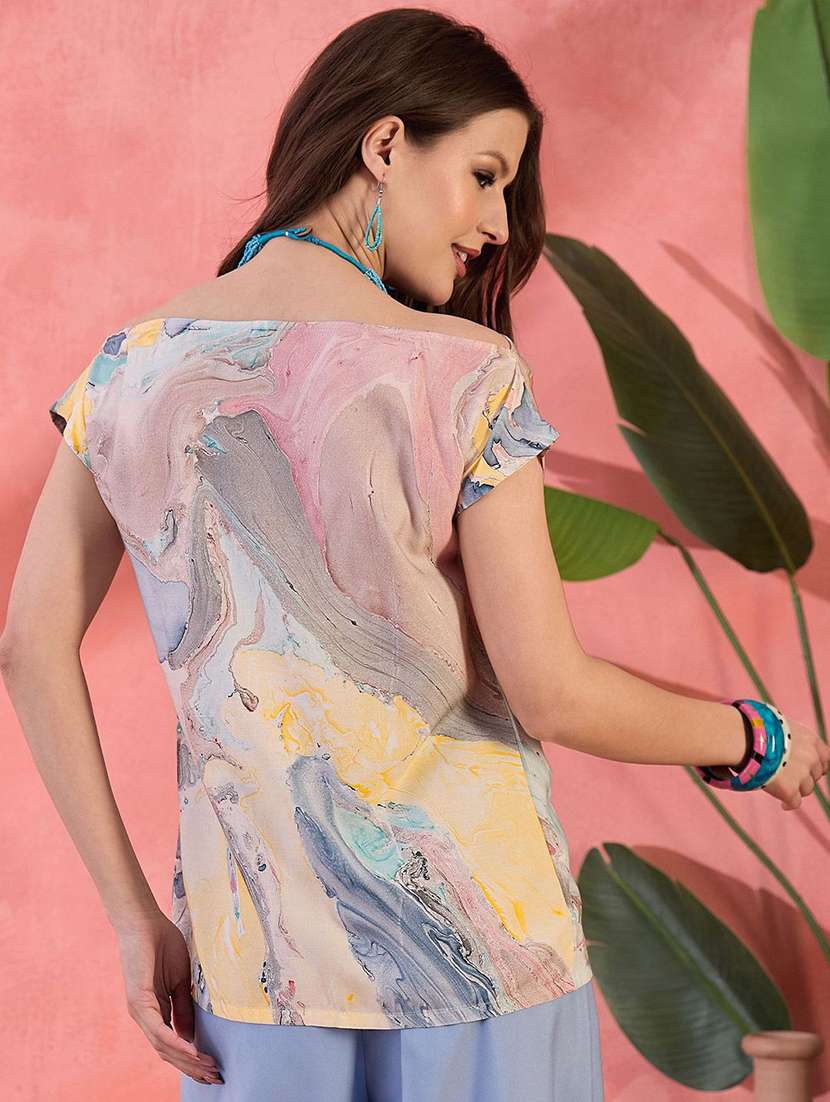 women printed short sleeves regular top - 22579429 -  Standard Image - 4
