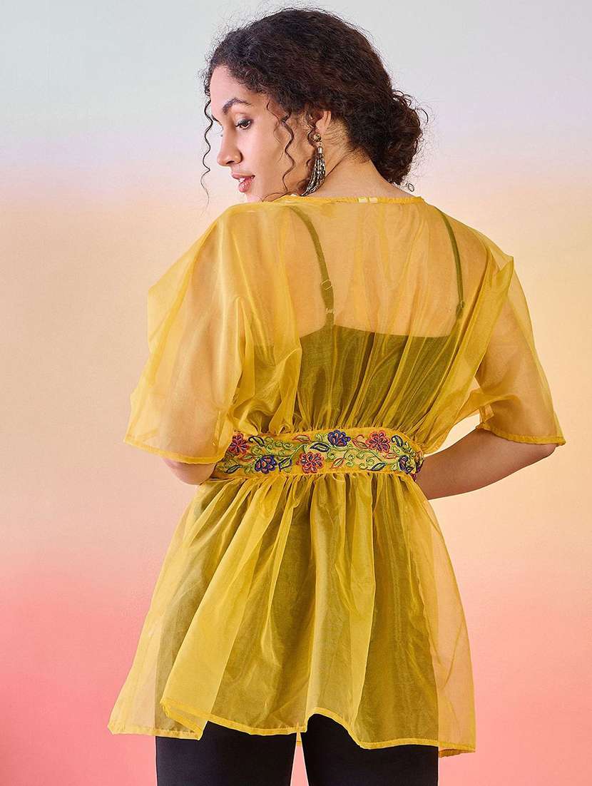 women embroidered kimono sleeves regular top - 22579433 -  Standard Image - 4