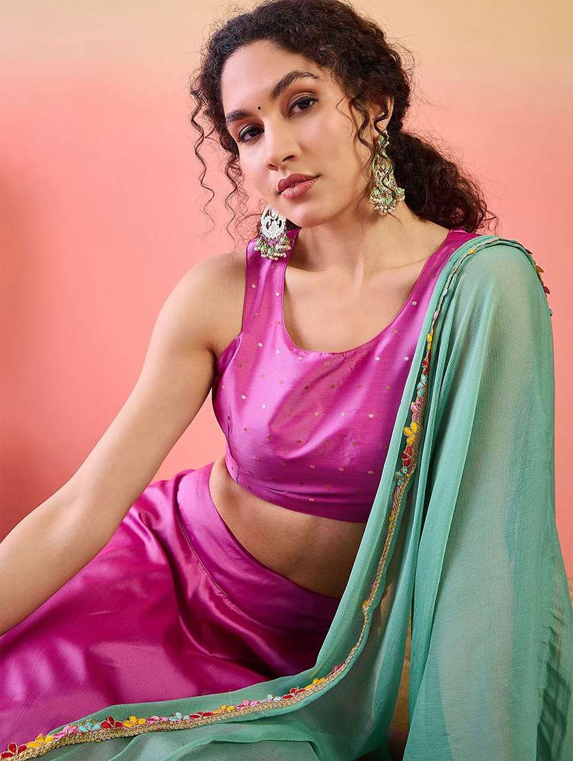 women solid sleeveless lehenga choli - 22579446 -  Standard Image - 1