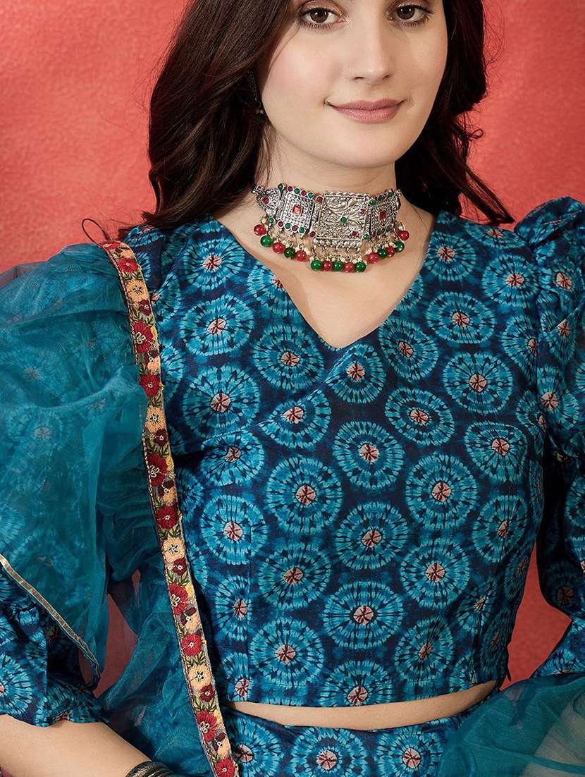 women printed flared stitched lehenga  - 22579449 -  Standard Image - 1
