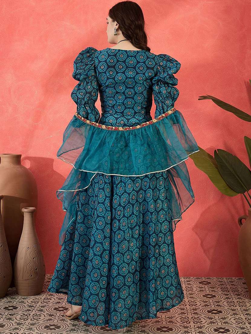 women printed flared stitched lehenga  - 22579449 -  Standard Image - 4