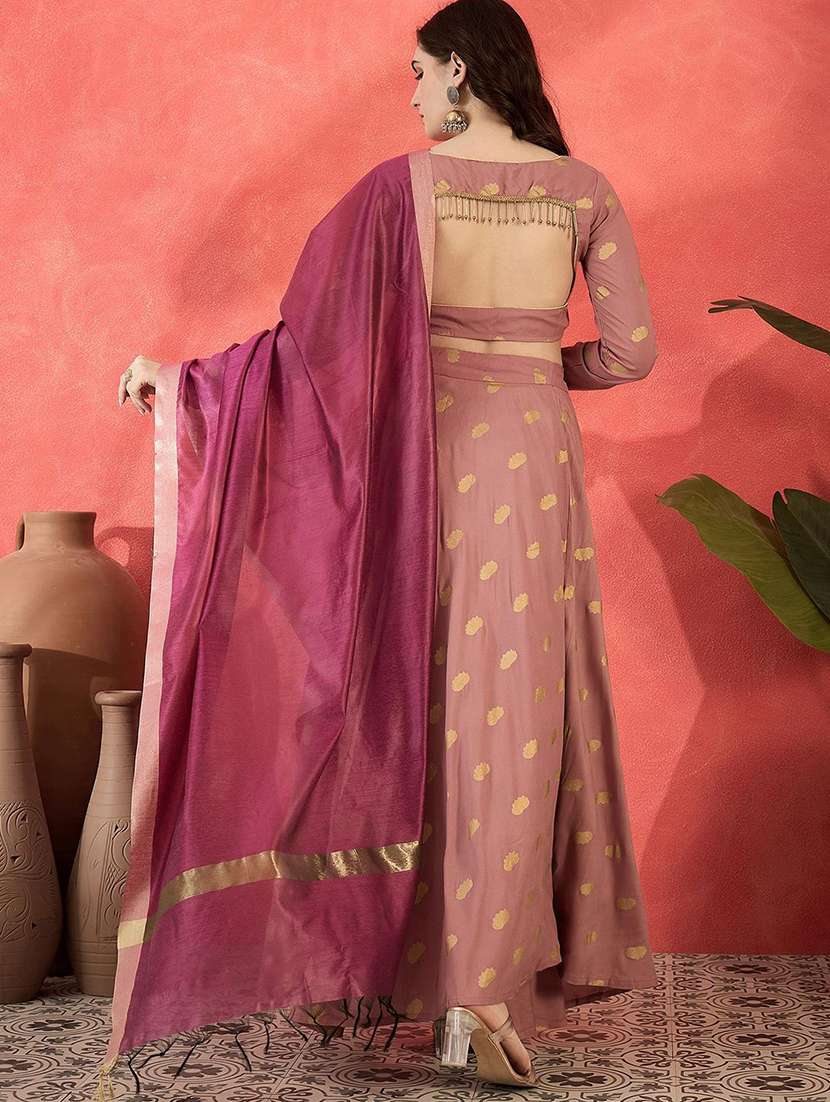 women printed long sleeves lehenga choli set - 22579450 -  Standard Image - 4