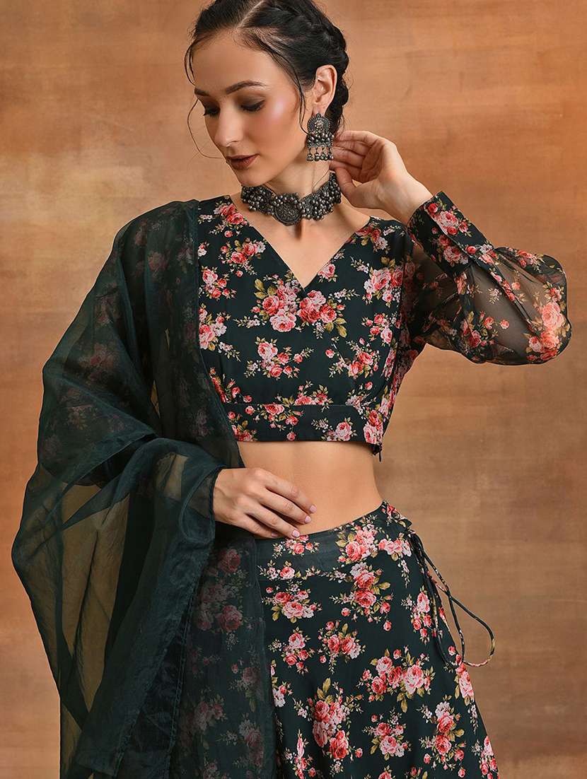 Women Printed Flared Stitched Lehenga - 22579452 -  Standard Image - 1