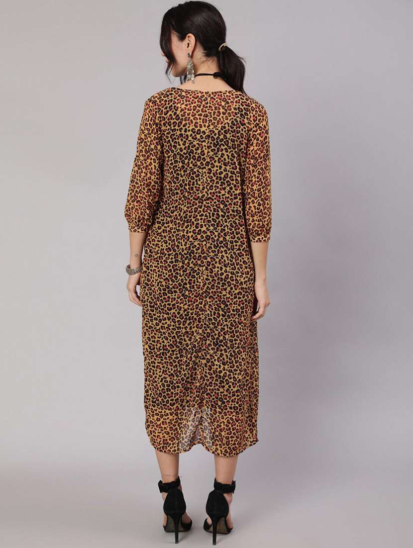 Women Animal Printed Three Quarter Sleeve Shrug - 22579476 -  Standard Image - 4
