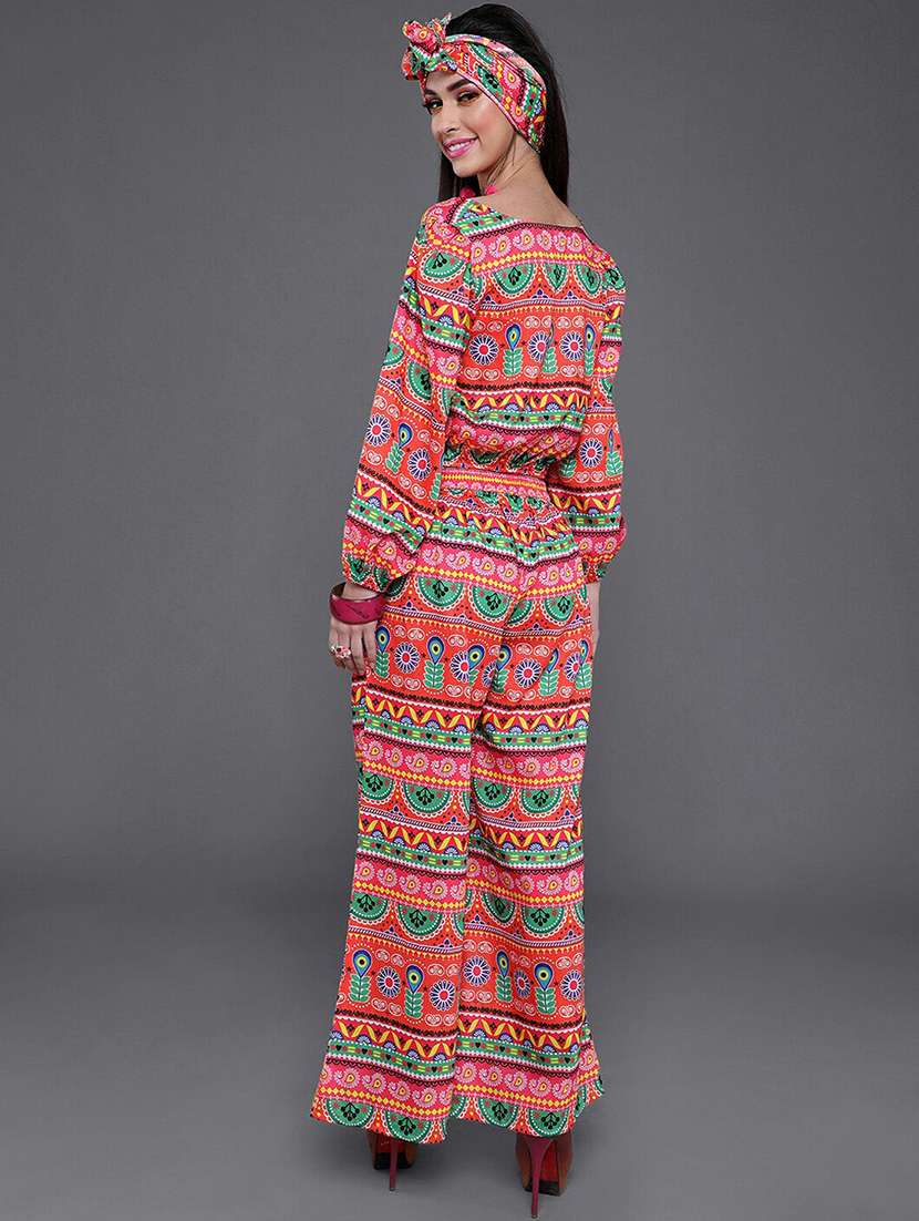 women printed long sleeves top and palazzo co-od set - 22579506 -  Standard Image - 4