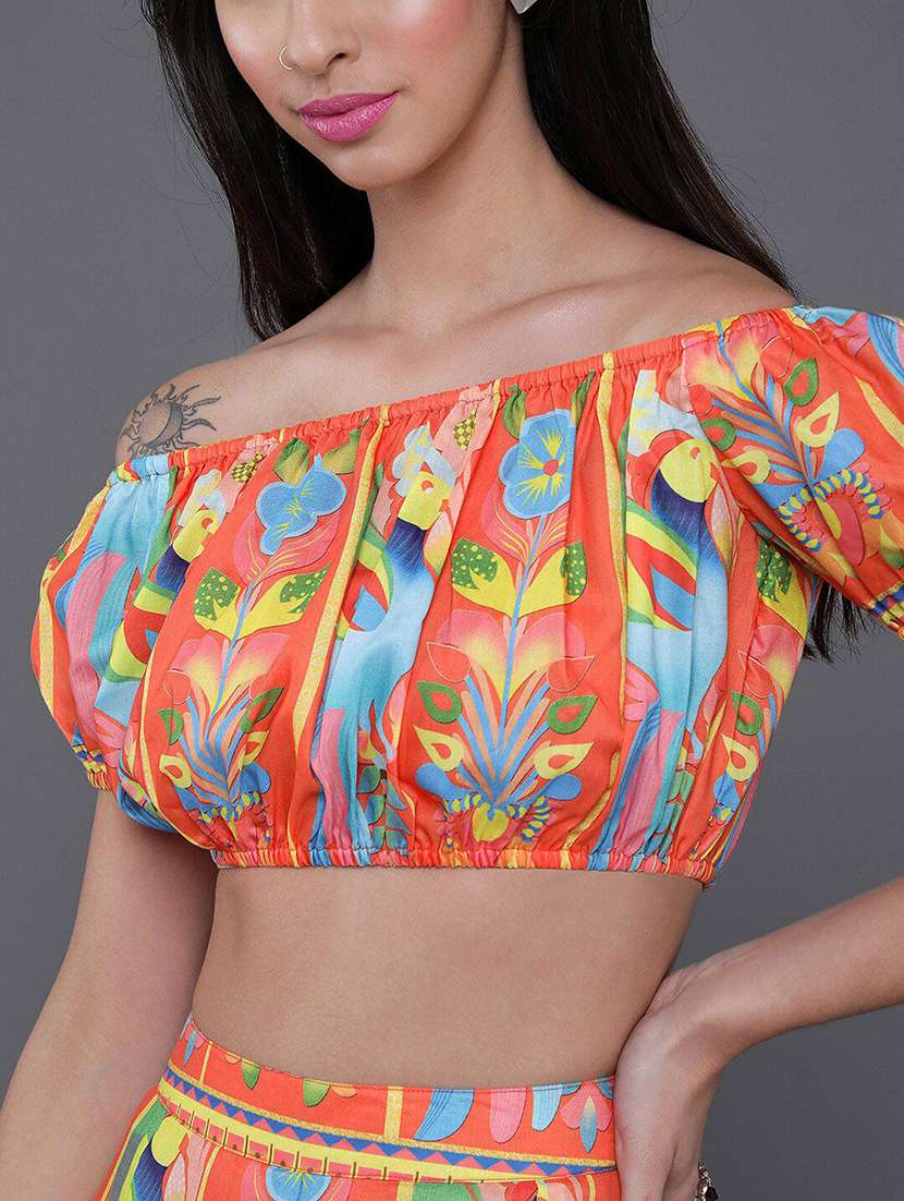 women printed short sleeves top and palazzo co-ord set - 22579507 -  Standard Image - 1