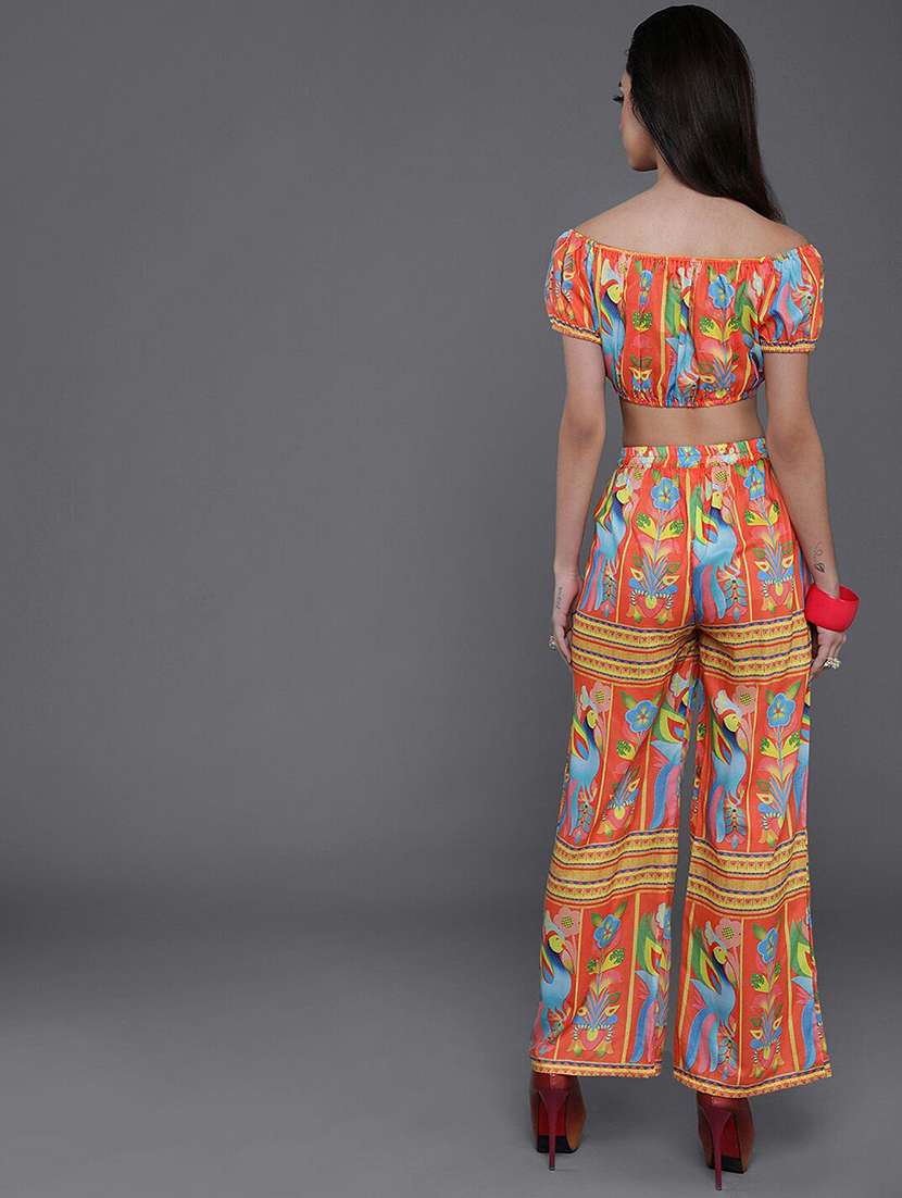 women printed short sleeves top and palazzo co-ord set - 22579507 -  Standard Image - 4