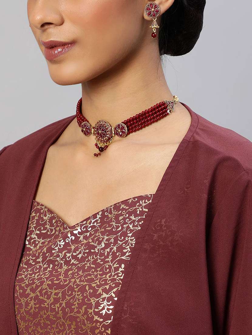 women printed long sleeves fusion set - 22579508 -  Standard Image - 1