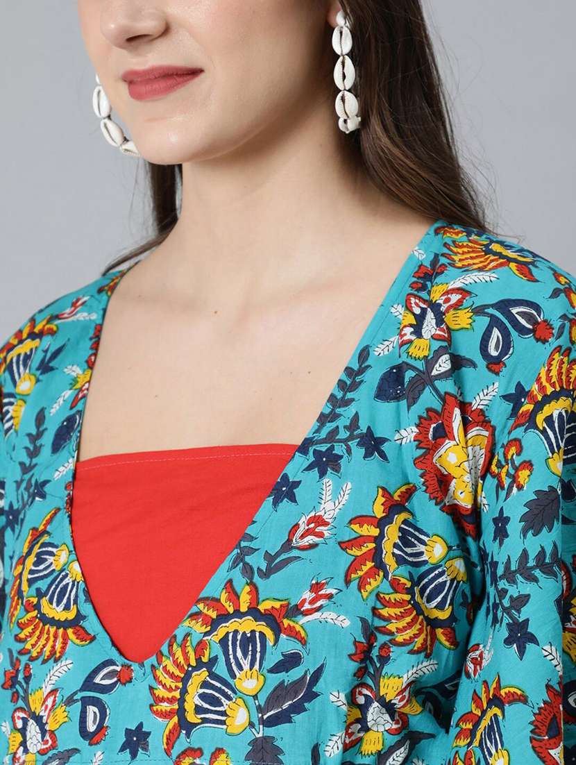 women printed v neck maternity kaftan dress - 22579520 -  Standard Image - 1