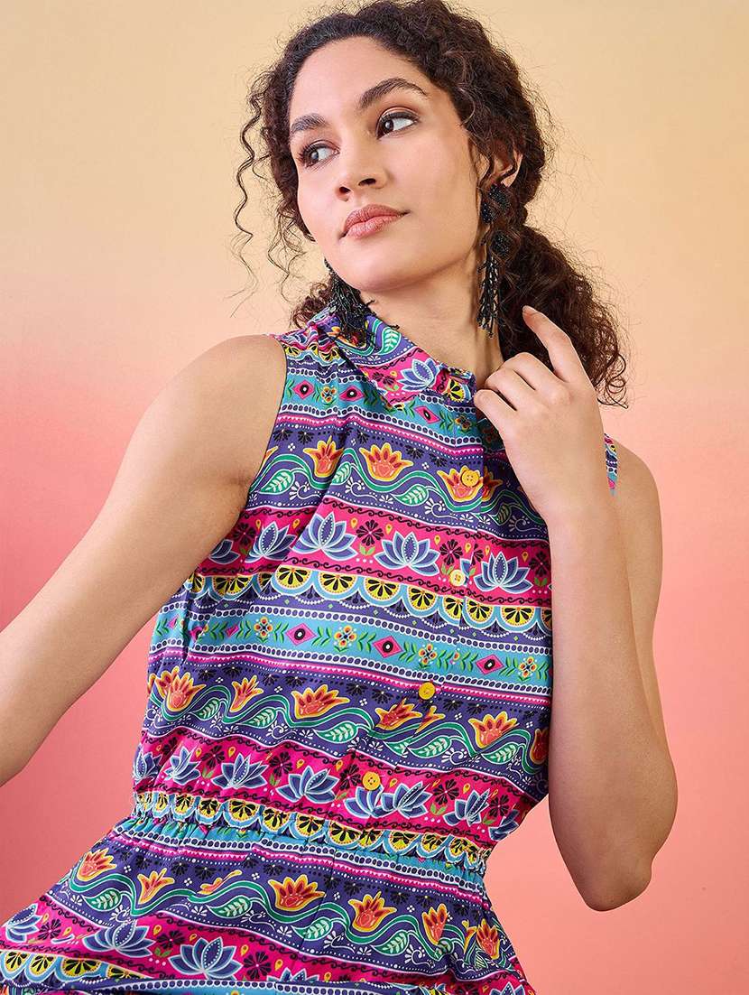 women printed sleeveless full leg jumpsuit - 22579523 -  Standard Image - 1