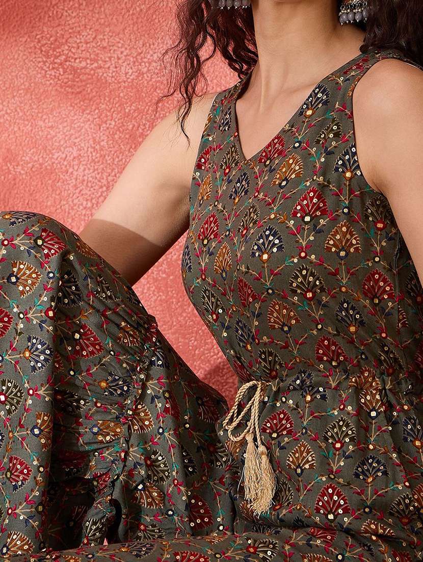 women printed sleeveless full leg jumpsuit - 22579524 -  Standard Image - 1