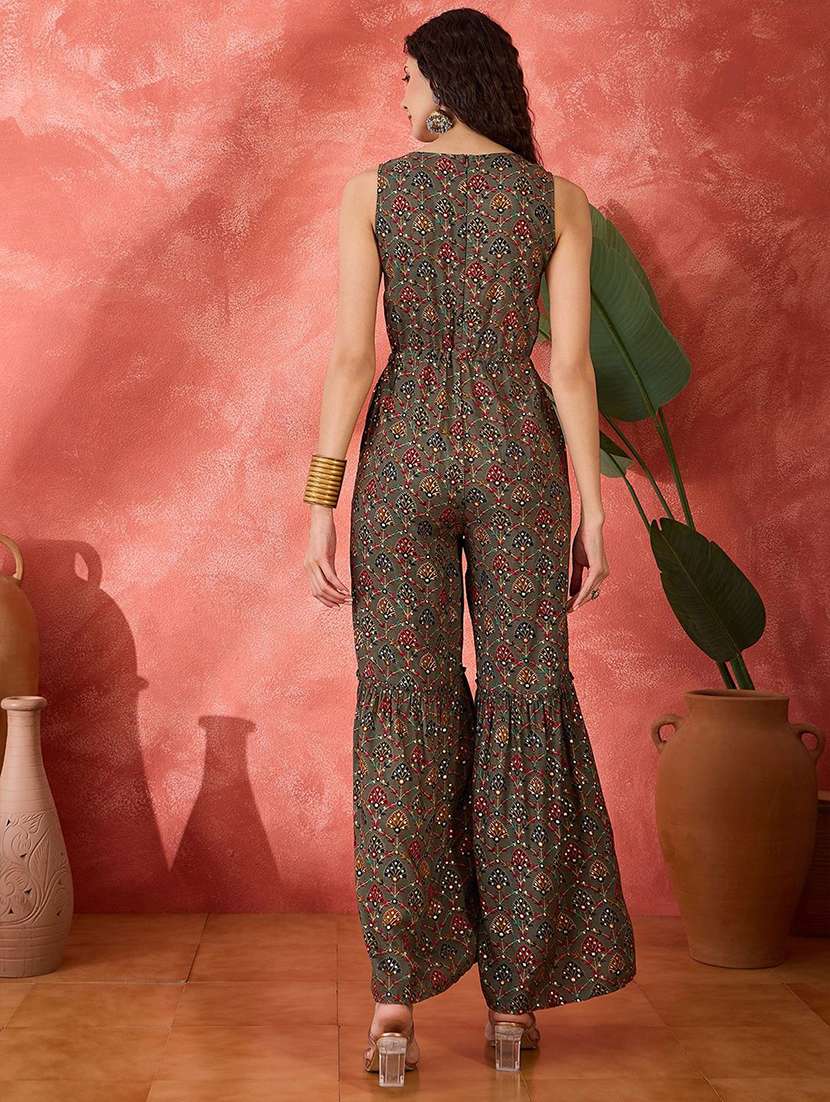 women printed sleeveless full leg jumpsuit - 22579524 -  Standard Image - 4